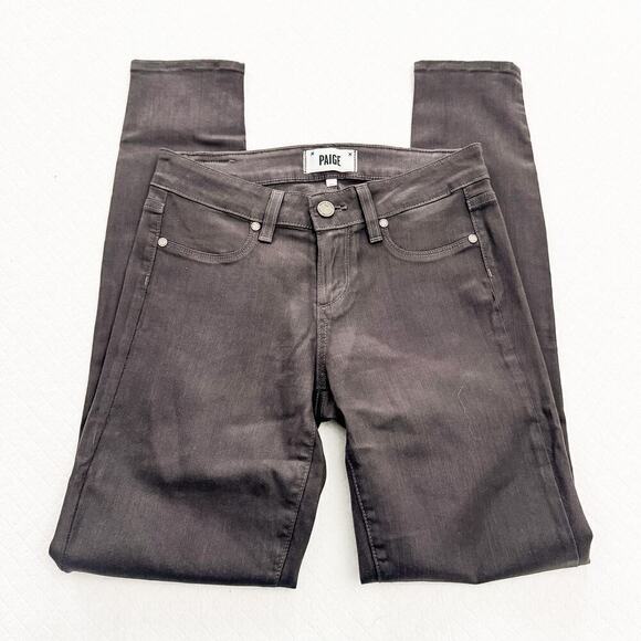 Paige Verdugo Ankle City Fog Silk Coating Denim Jean Gray Size 26 - Picture 7 of 8